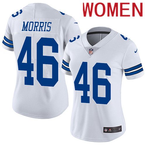 Women Dallas Cowboys 46 Alfred Morris Nike White Vapor Limited NFL Jersey